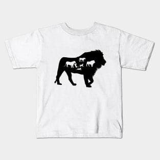 Lion Leader | father protector hero Husband | male lion Family protector Kids T-Shirt